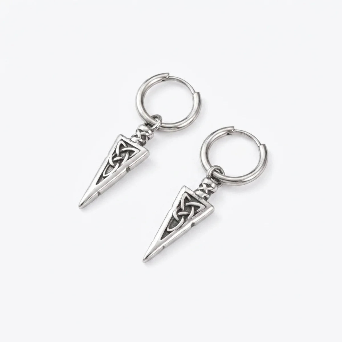 Viking Spear Earrings Silver
