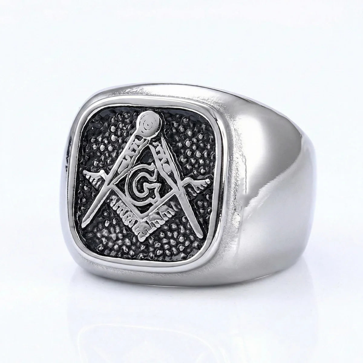 Vintage Masonic Signet Ring Silver Details