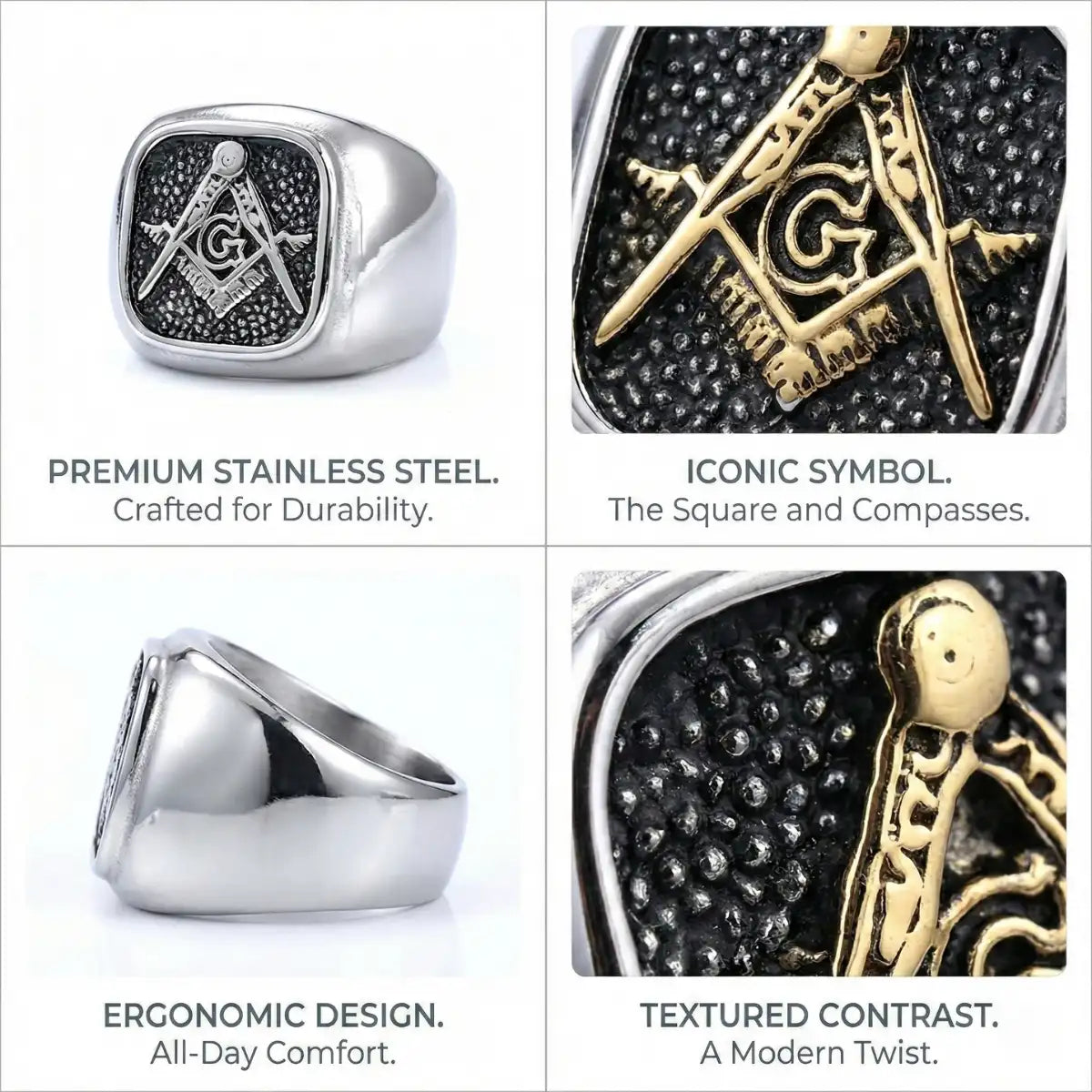 Vintage Masonic Signet Rings Features