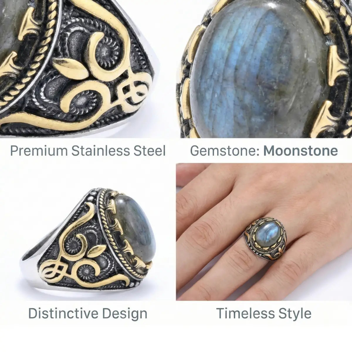 Vintage Moonstone Ring Features