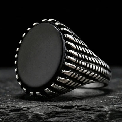 Vintage Oval Black Stone Ring