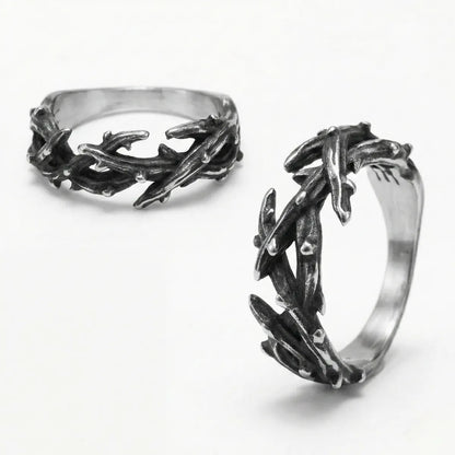 Vintage Silver Crown of Thorns Ring Multi Angle Details