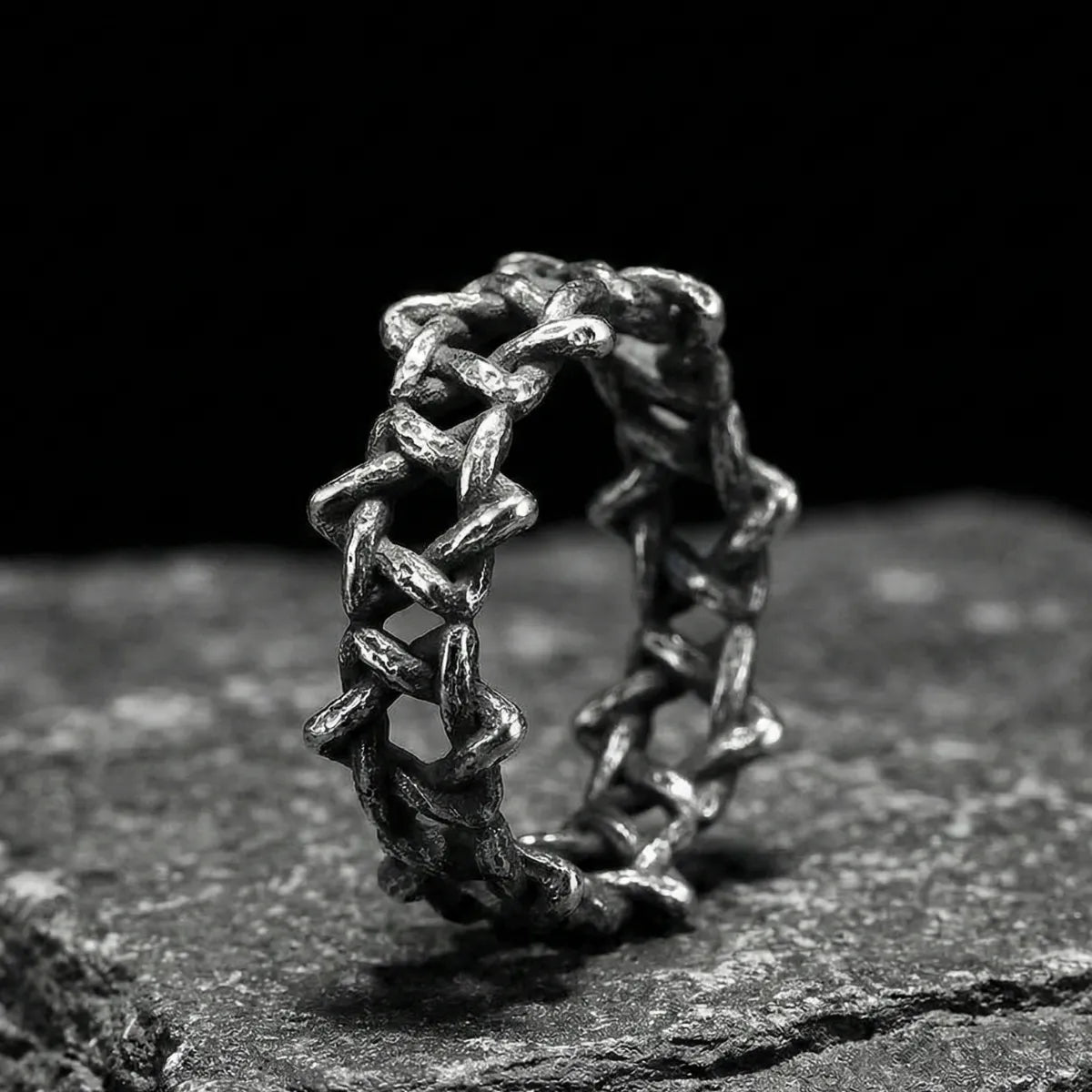 Vintage Silver Hexagram Thorn Ring