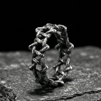 Vintage Silver Hexagram Thorn Ring