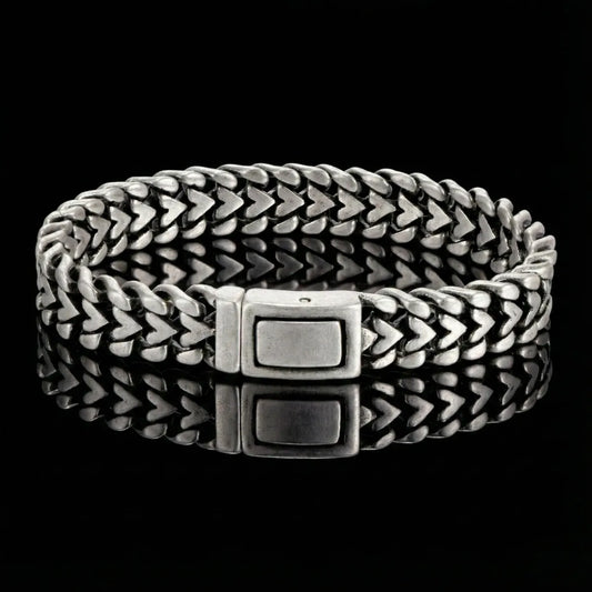 Vintage Silver Wheat Chain Bracelet