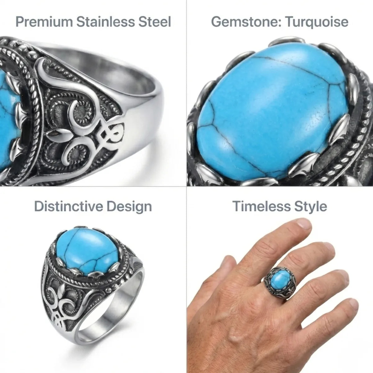 Vintage Turquoise Ring Features