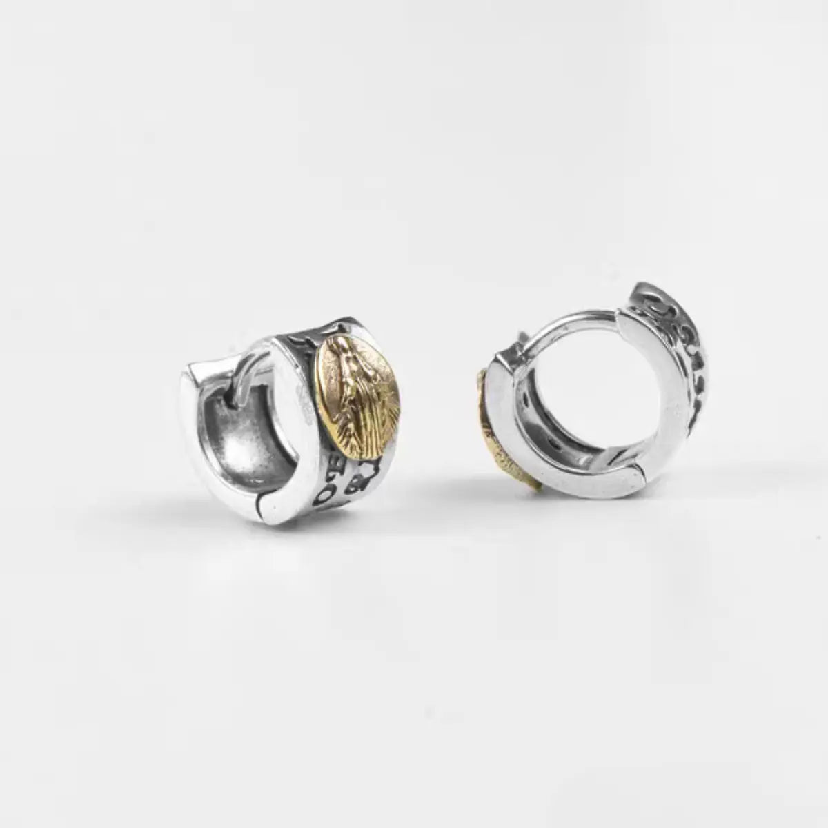 Boucles d’Oreilles Créoles Vierge Marie