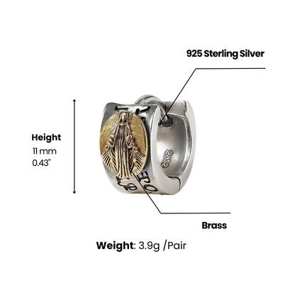 Boucles d’Oreilles Créoles Vierge Marie