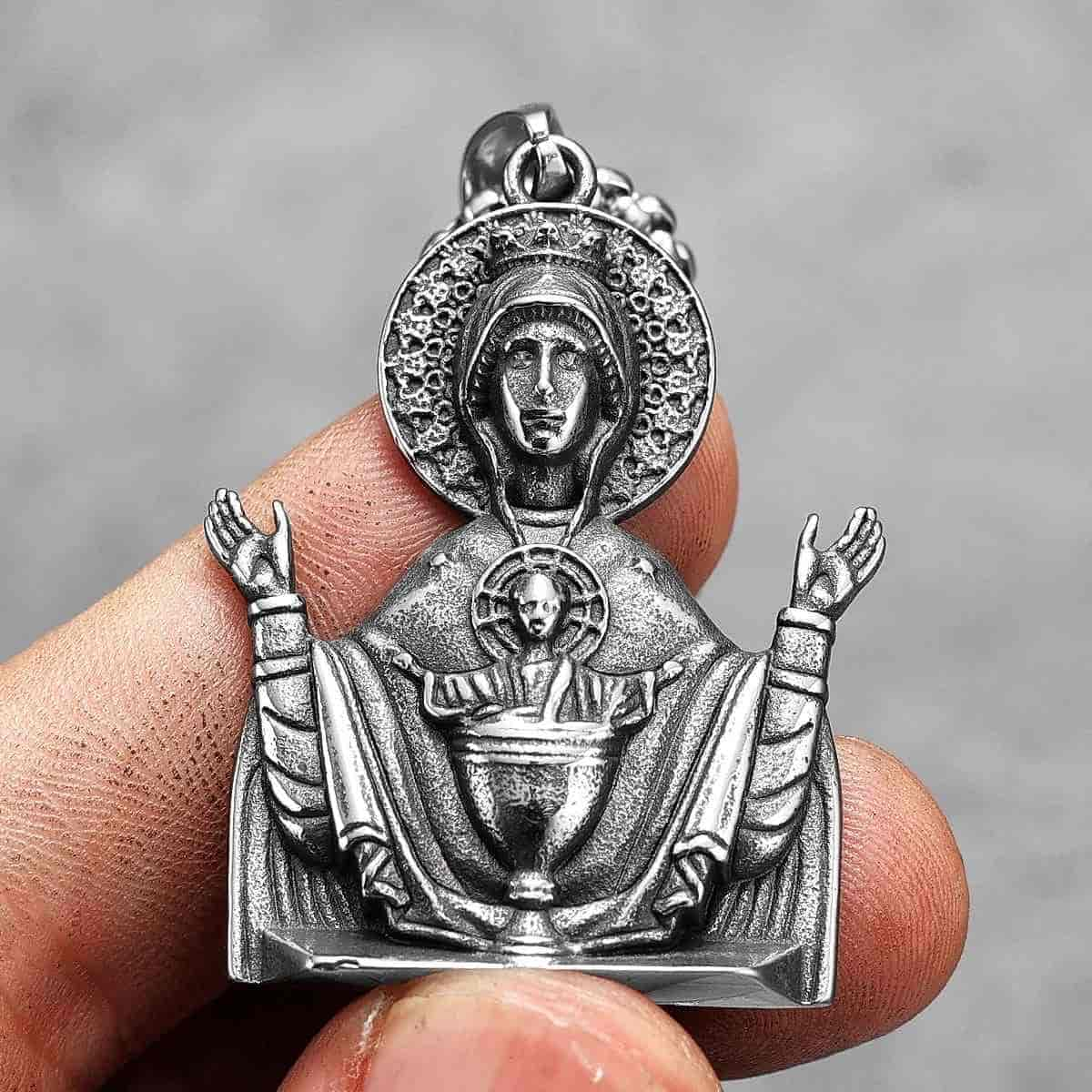 Virgin Mary with Baby Jesus Pendant Necklace Pendant Only Xenos Jewelry