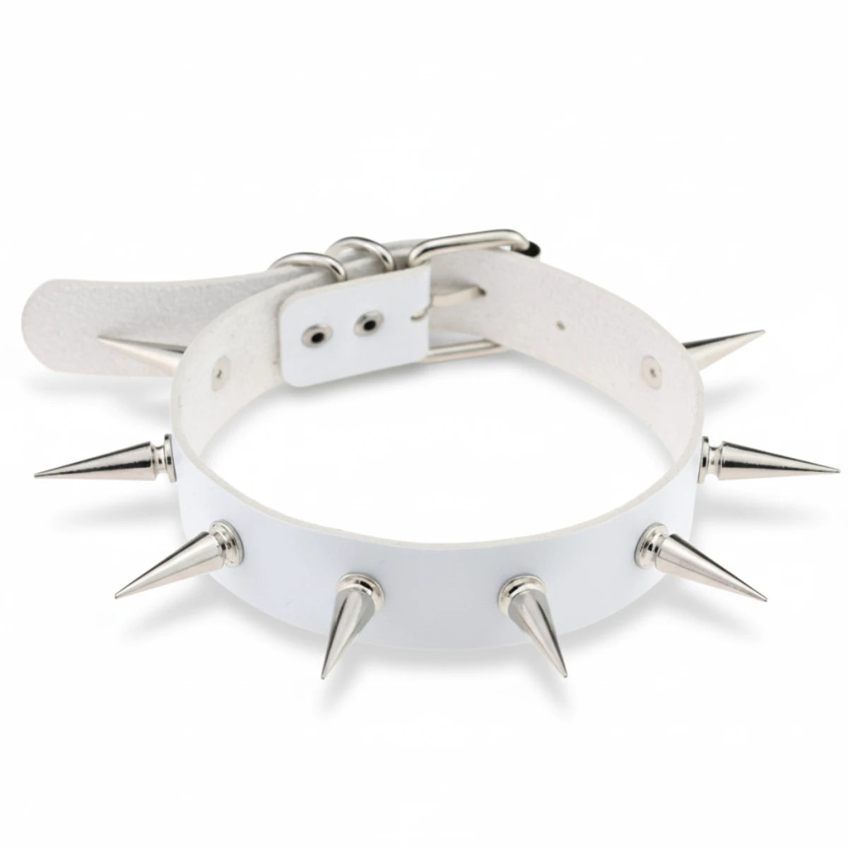 White Spiked Choker