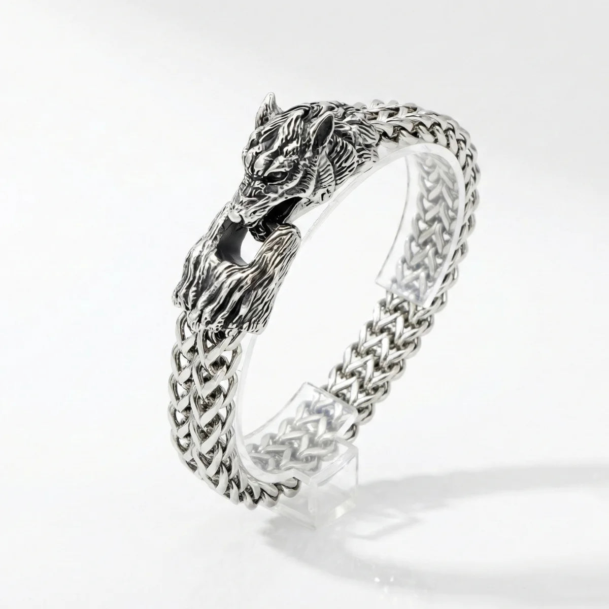 Wolf Head Chain Bracelet Front