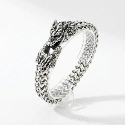 Wolf Head Chain Bracelet Front
