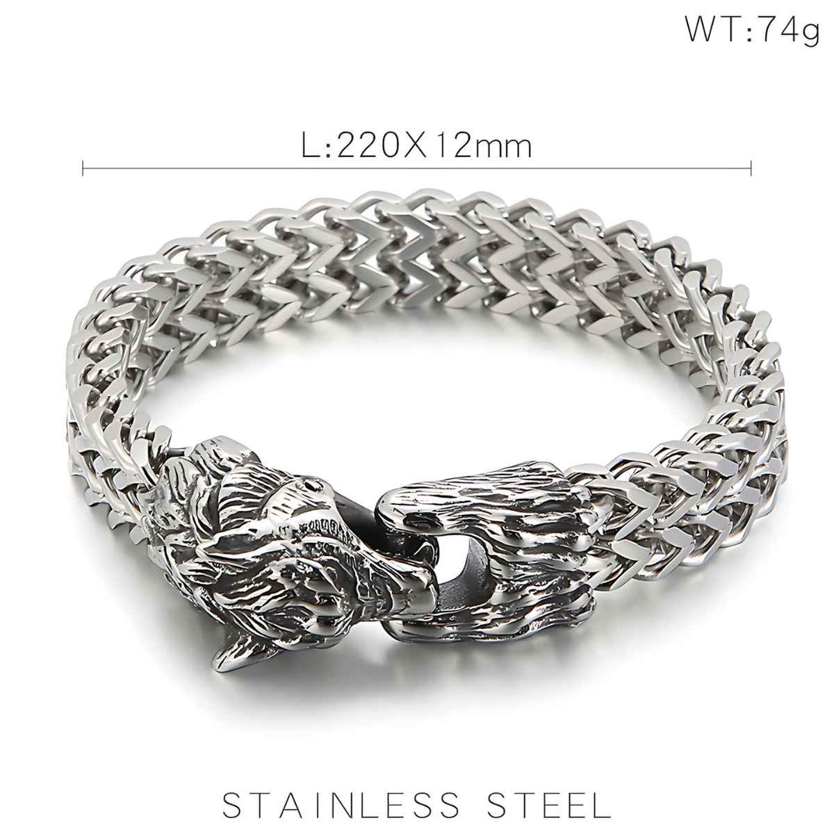 Wolf Head Chain Bracelet Xenos Jewelry