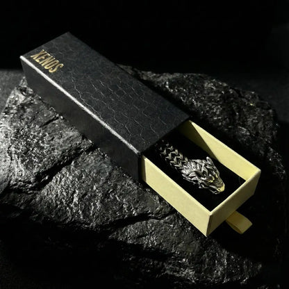 Wolf Head Chain Bracelet in Xenos Jewelry Packaging Box