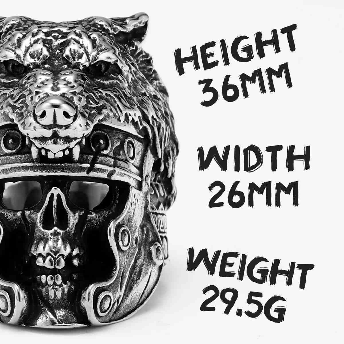 Wolf Skull Ring Stainless Steel Xenos Jewelry