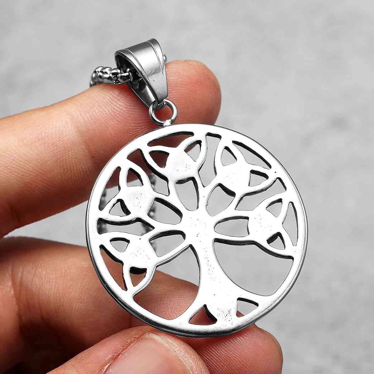 Yggdrasil Pendant with Ouroboros and Wolves Back Xenos Jewelry