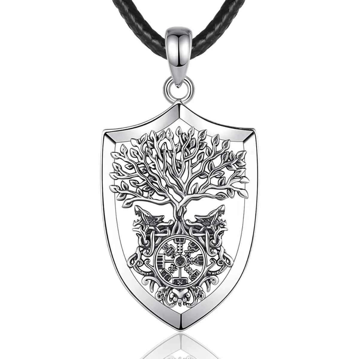 Yggdrasil Shield Pendant with 24 inch Rope Xenos Jewelry