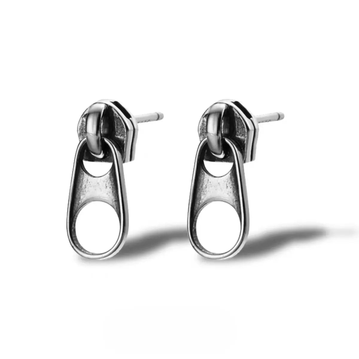 Zipper Stud Earrings Sterling Silver