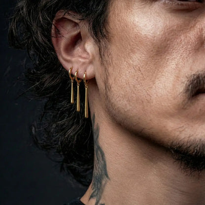 Zoro Earrings Sterling Silver Worn by Male Model