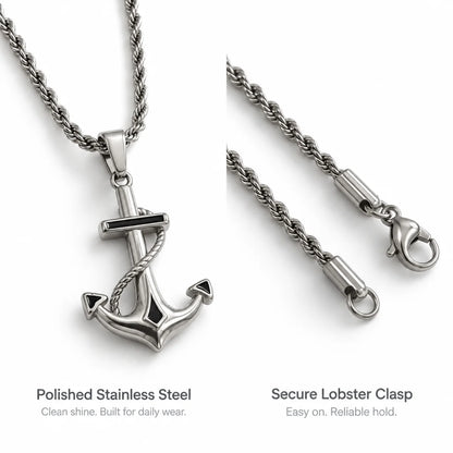 anchor necklace silver rope chain product details