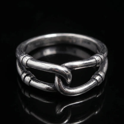 Bamboo Knot Ring Front View Premium Stainless Steel Nature Inspired Jewelry