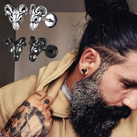 Baphomet Satan Stud Earrings - Xenos Jewelry