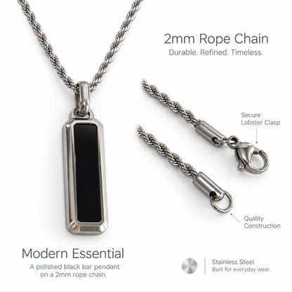 black bar necklace rope chain product details