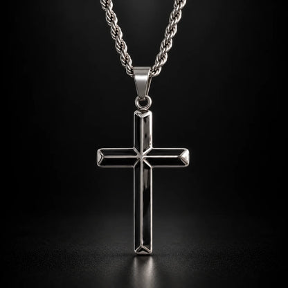 black enamel cross necklace black background hero