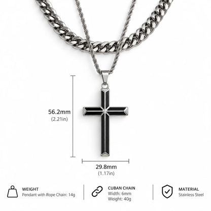 black enamel cross necklace dimensions and weight
