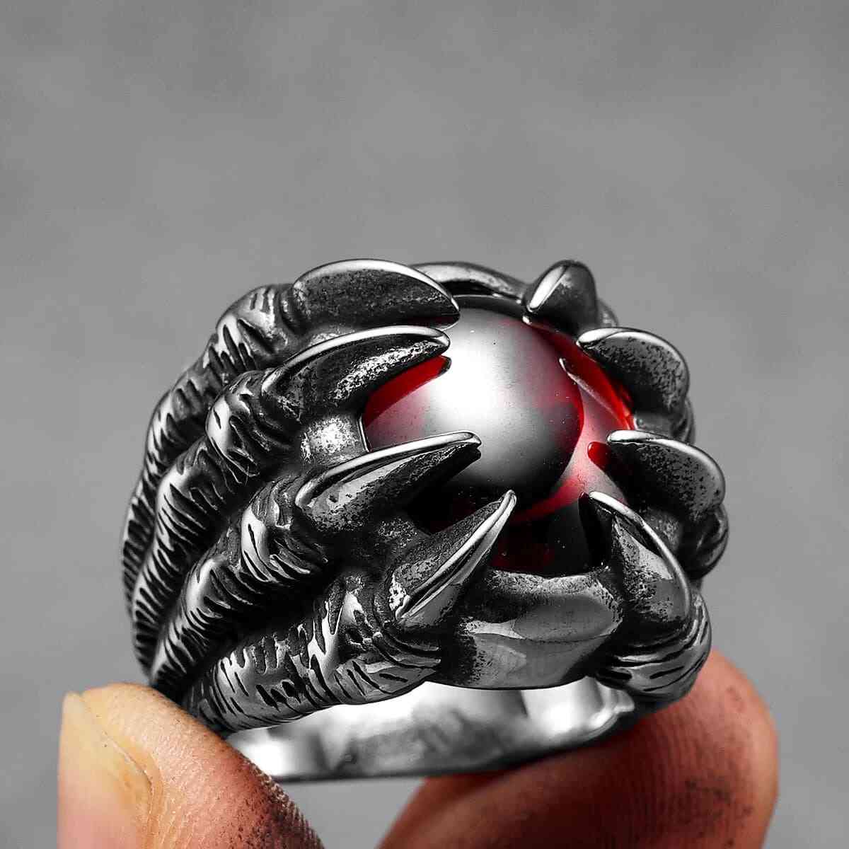 Black Gem Dragon Claw Ring - Xenos Jewelry