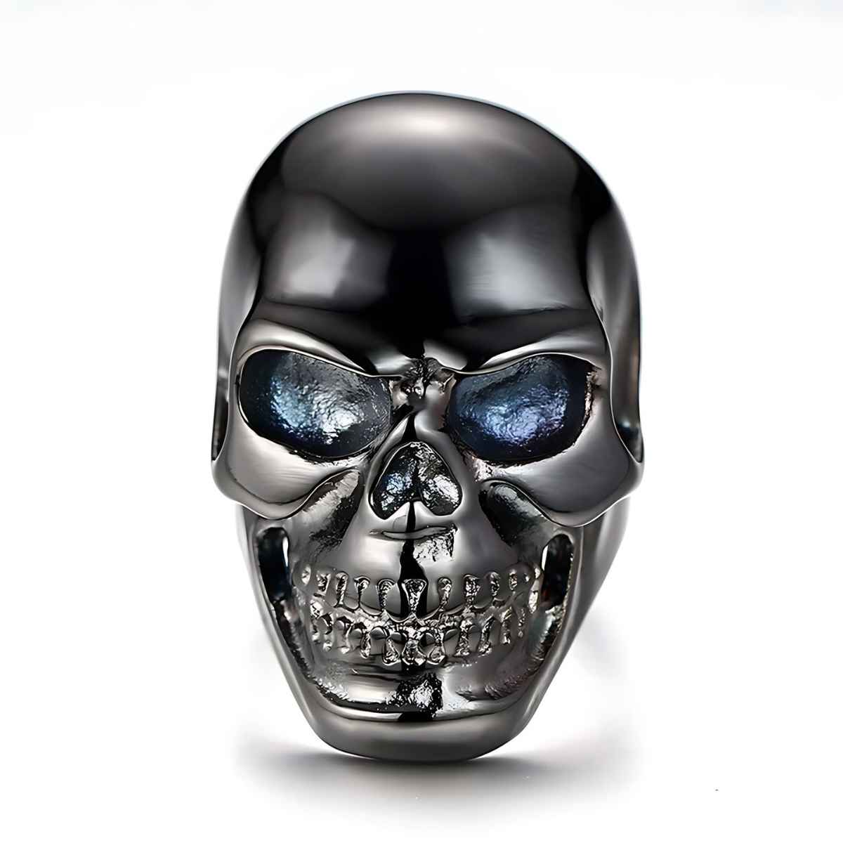 Black Gothic Skull Ring - Xenos Jewelry