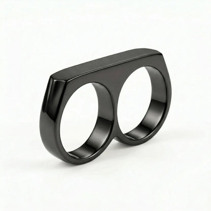 Black Men‘s Two Finger Ring