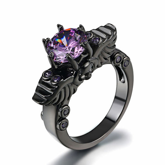 Black Skull Engagement Ring - Xenos Jewelry