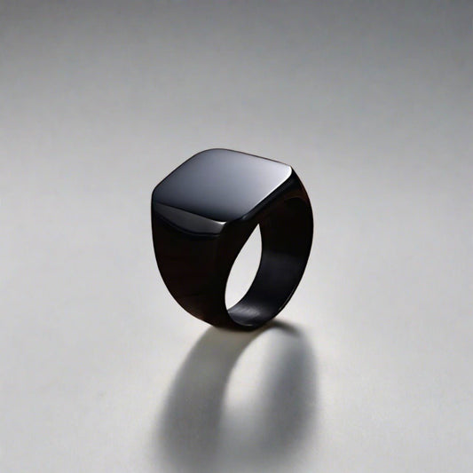 Black Stainless Steel Ring - Xenos Jewelry