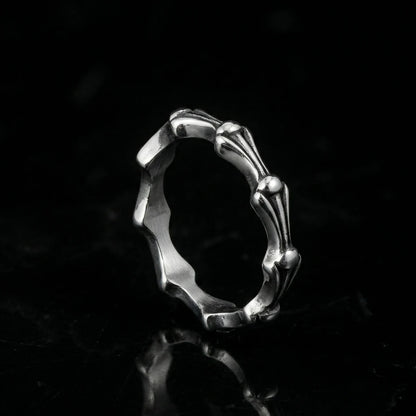 Bone Link Ring Front View Macabre Minimalist Gothic Jewelry