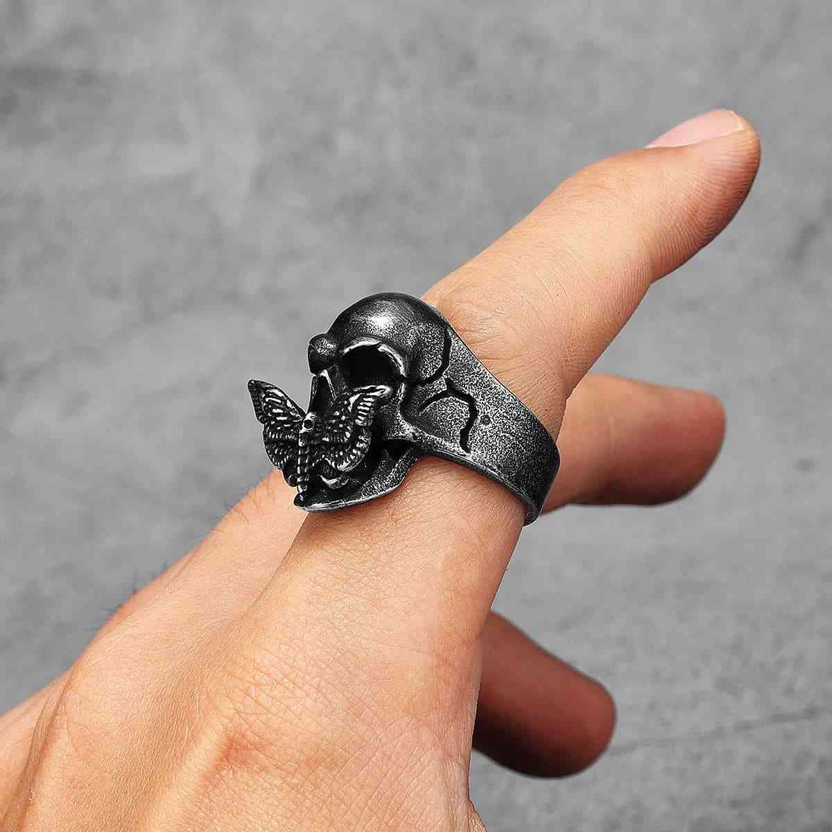 Butterfly Skull Ring - Xenos Jewelry