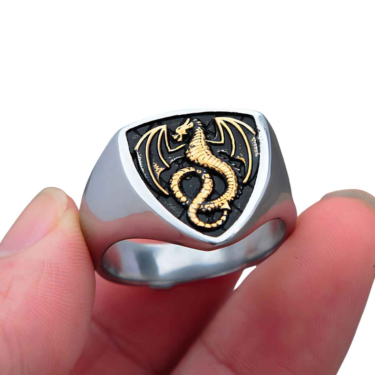 Celtic Dragon Signet Ring - Xenos Jewelry