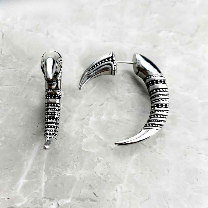 Silver Claw Stud Earrings