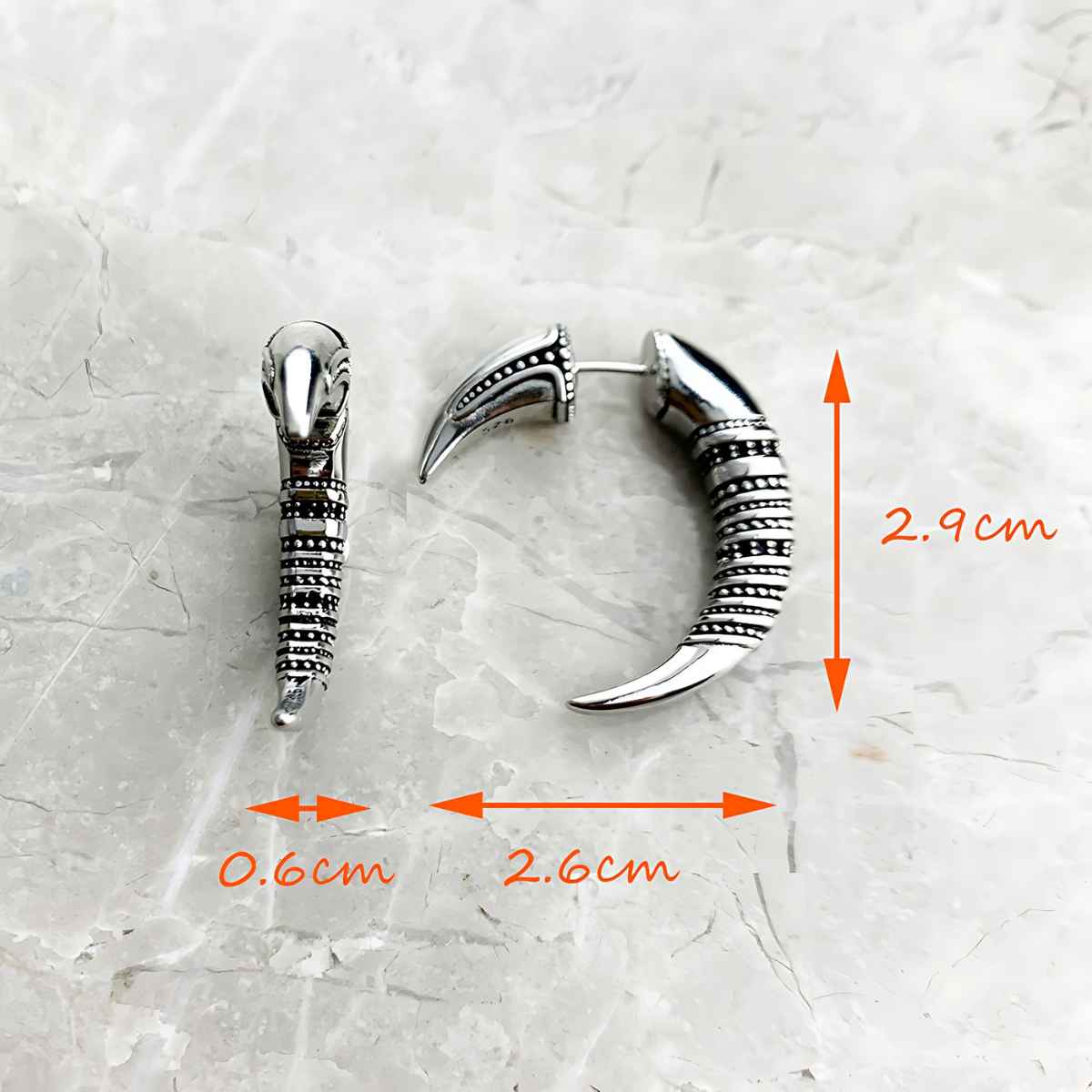 Claw Stud Earrings Sterling Silver - Xenos Jewelry