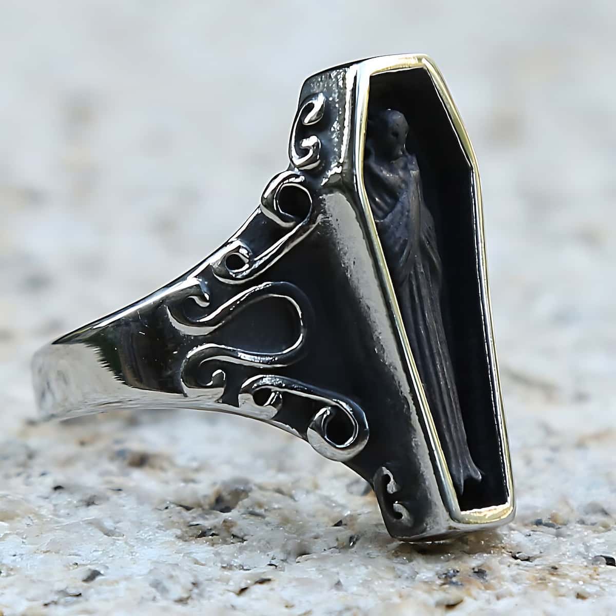 Gothic Vampire Coffin Ring - Xenos Jewelry
