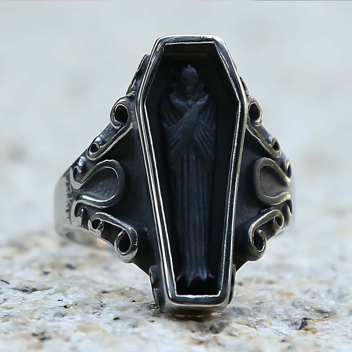 Gothic Vampire Coffin Ring - Xenos Jewelry