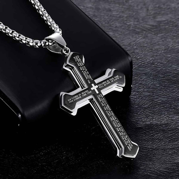 Cross Necklace with Bible Verse