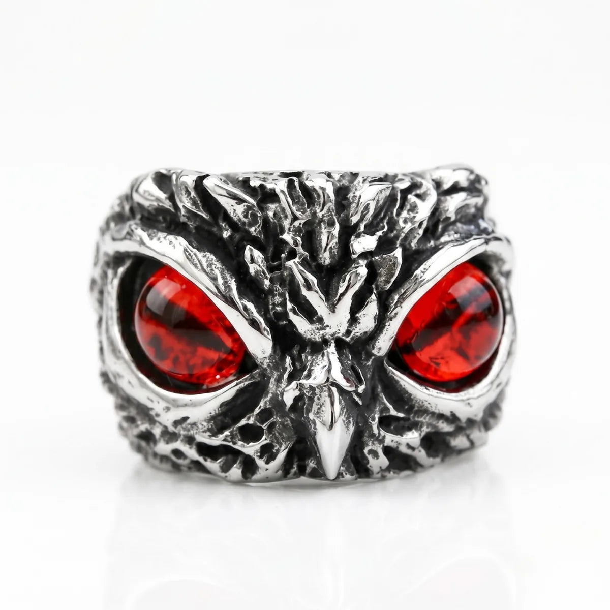 Demon Owl Eye Ring Red Eye White Background Alternative Punk Accessories