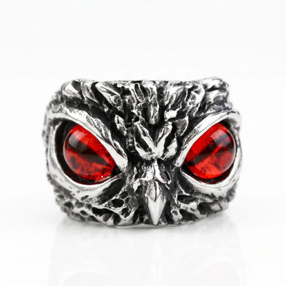 Demon Owl Eye Ring Red Eye White Background Alternative Punk Accessories