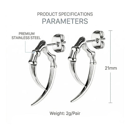 Design details and specifications of Dragon Claw Stud Earrings