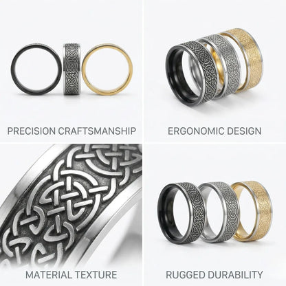 Design details of Celtic Knot Band showing material texture