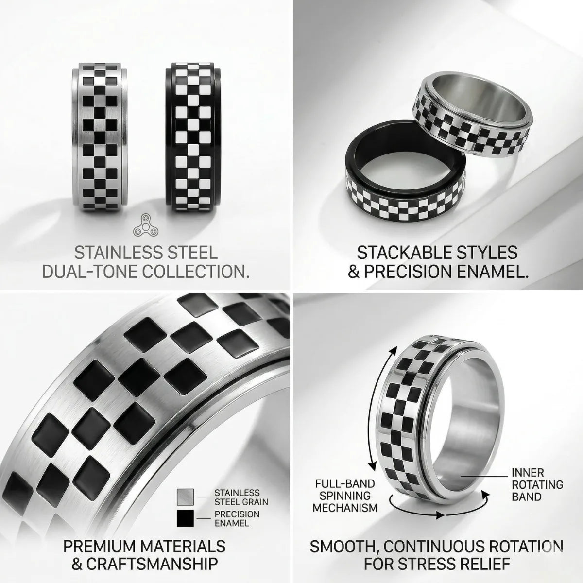 Design details of Checkered Spinner Band showing stress relief rotation