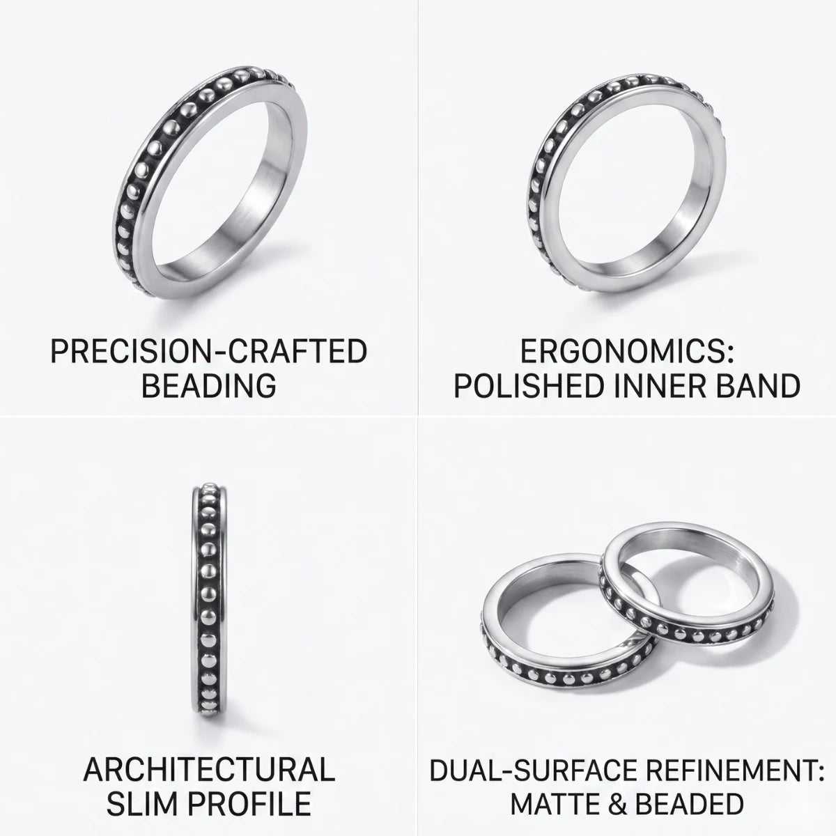 Dot Band Ring Design Features Slim Profile Alternative Stackable Ring