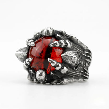 Dragon Eye Ring Red Eye White Background Dark Aesthetic Mens Jewelry