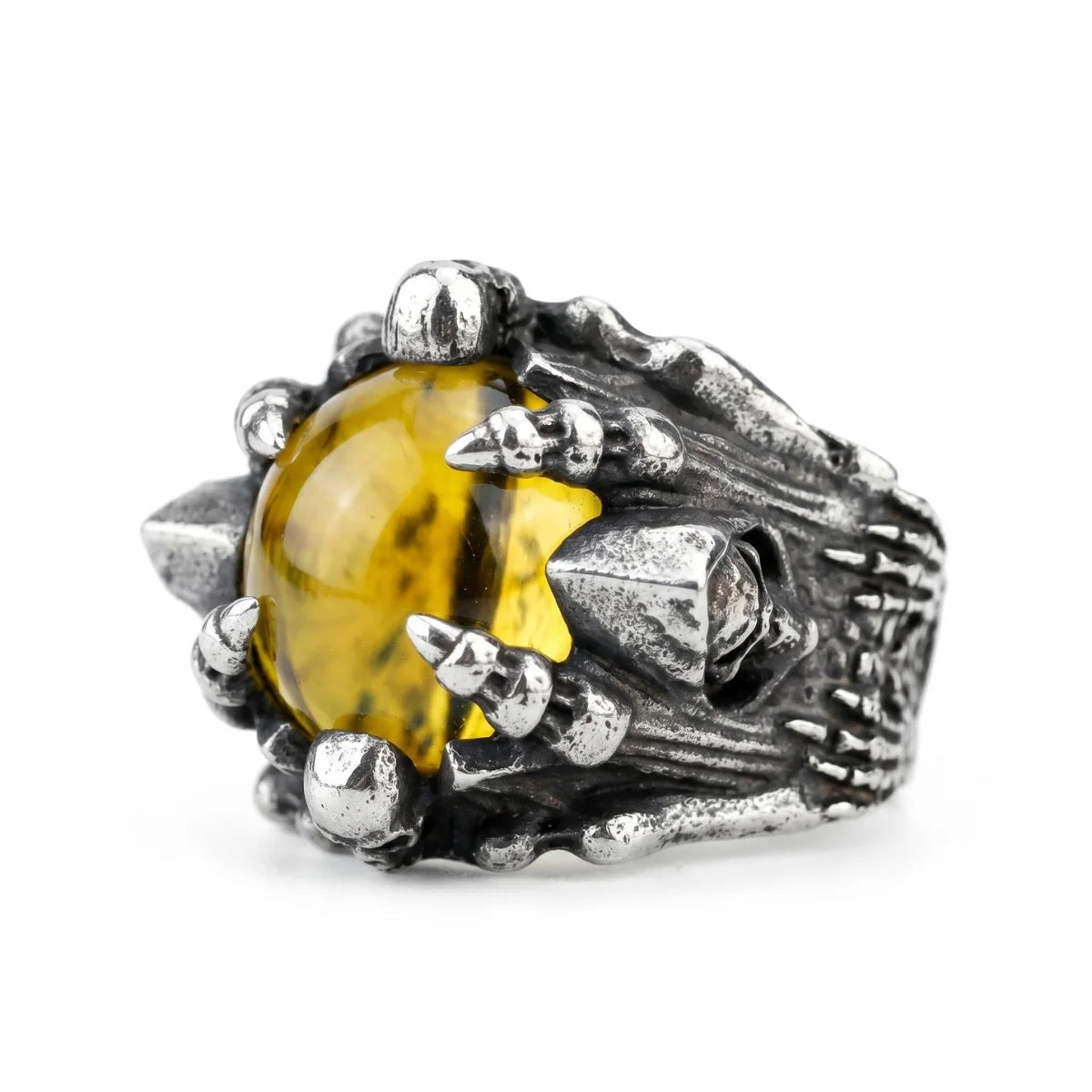 Dragon Eye Ring Yellow Eye White Background Reptile Fantasy Jewelry